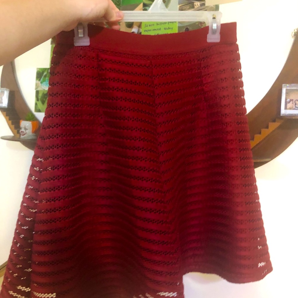 Thick red skirt